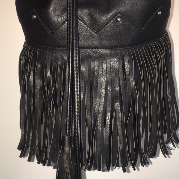 CALL IT SPRING Black Fringe Book Bag - Picture 2 of 8
